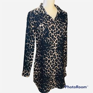 Cowgirl Justice Leopard Pearl Snap Shirt Dress